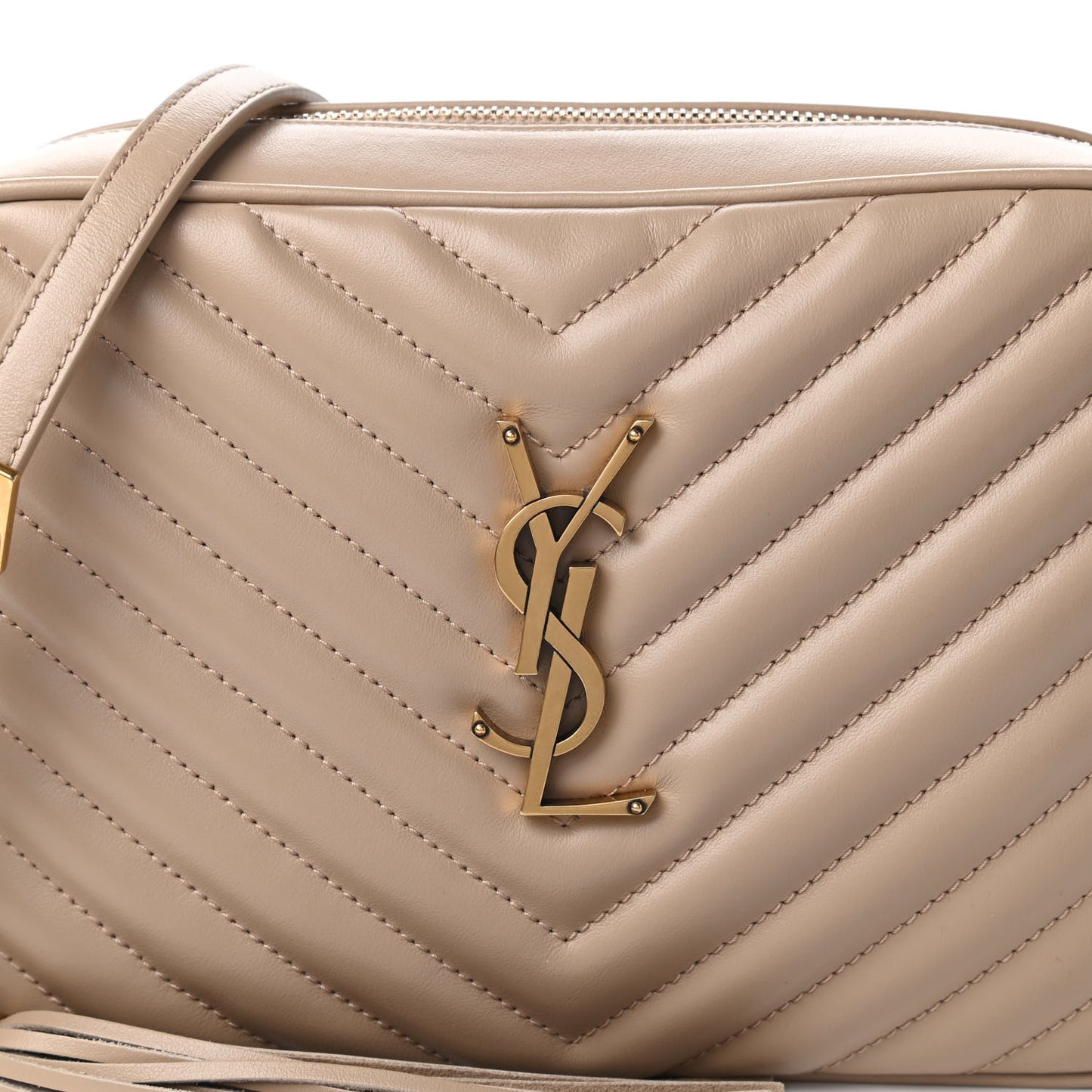 Calfskin Matelasse Monogram Lou Camera Bag Dark Latte