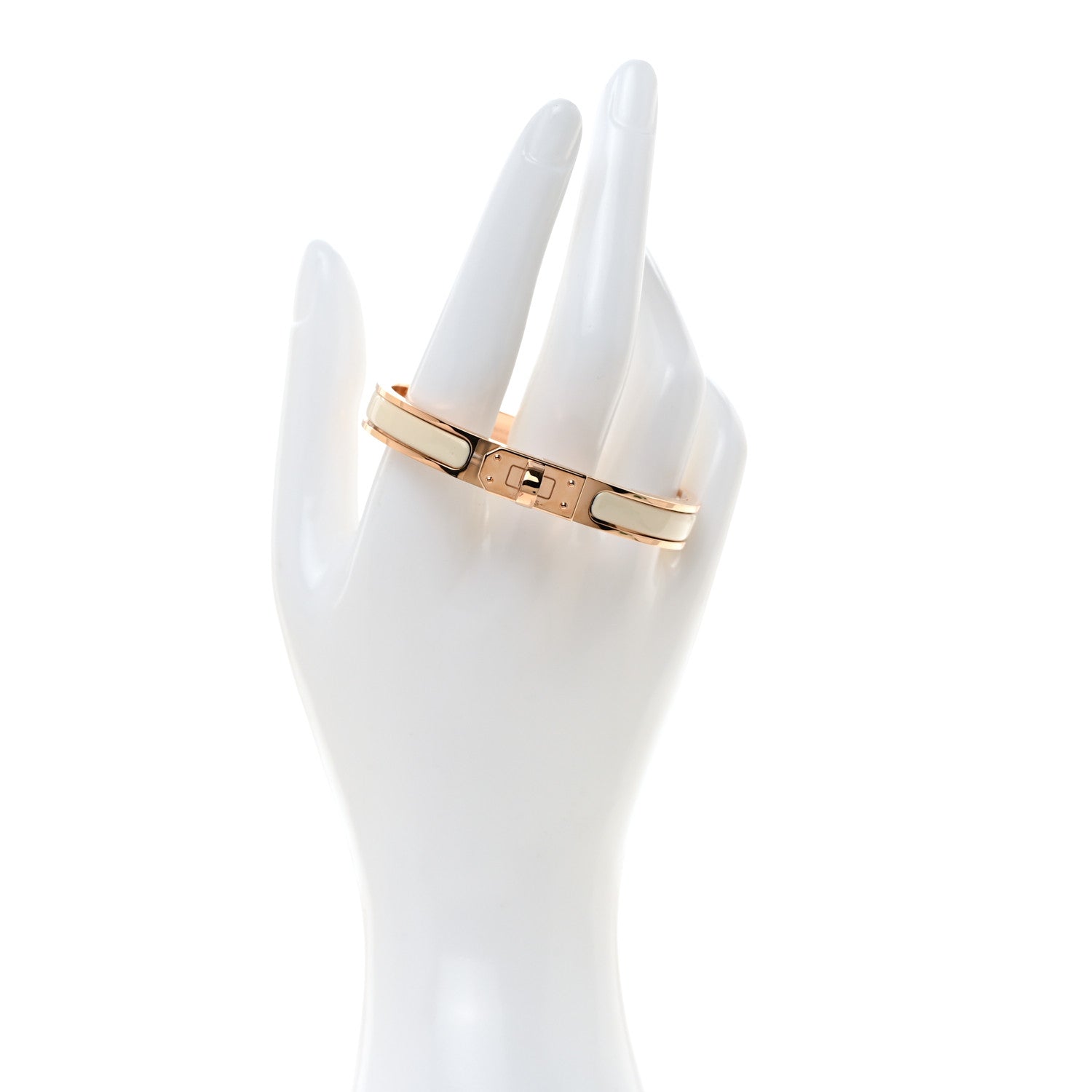 Hermes Enamel Mini Clic Kelly Bracelet PM Creme 2 of 6
