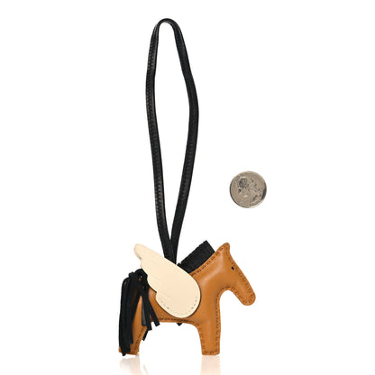 Hermes Milo Lambskin Grigri Rodeo Pegase Horse Bag Charm PM Sesame Black Nata 3 of 8