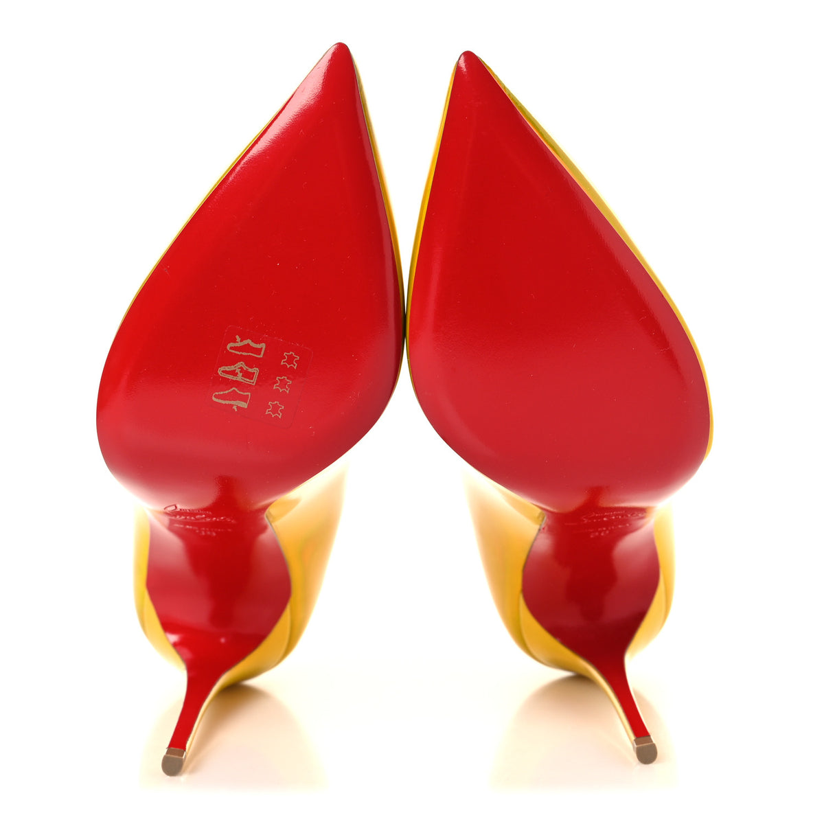 Christian Louboutin Metallic Patent Hot Chick 100 Pumps 38 Yellow 6 of 9