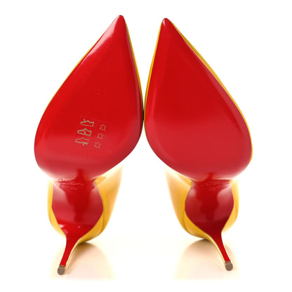 Christian Louboutin Metallic Patent Hot Chick 100 Pumps 38 Yellow 6 of 9