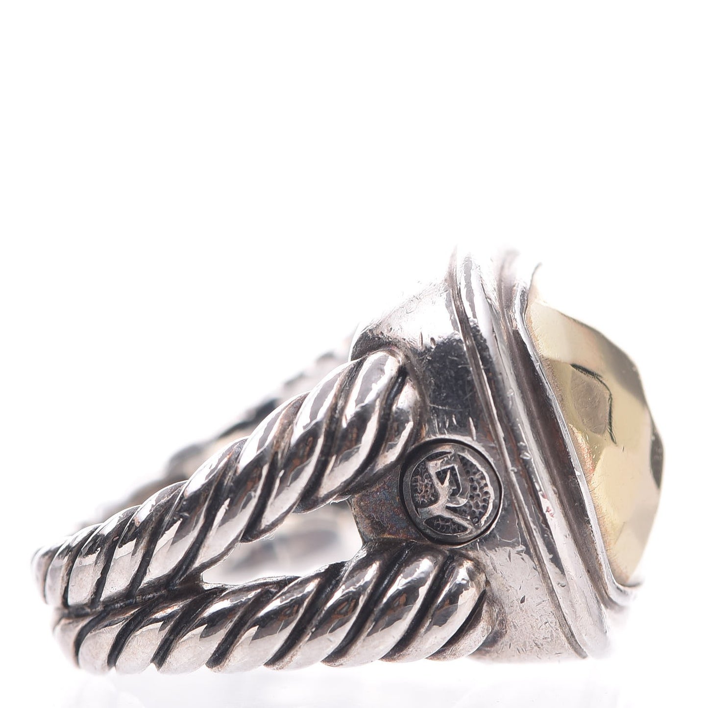 Sterling Silver 18K Yellow Gold 14mm Albion Dome Ring 51 5.75