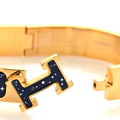 Hermes Enamel Printed Space Derby Narrow Clic Clac H Bracelet PM Indigo Multicolor 5 of 5