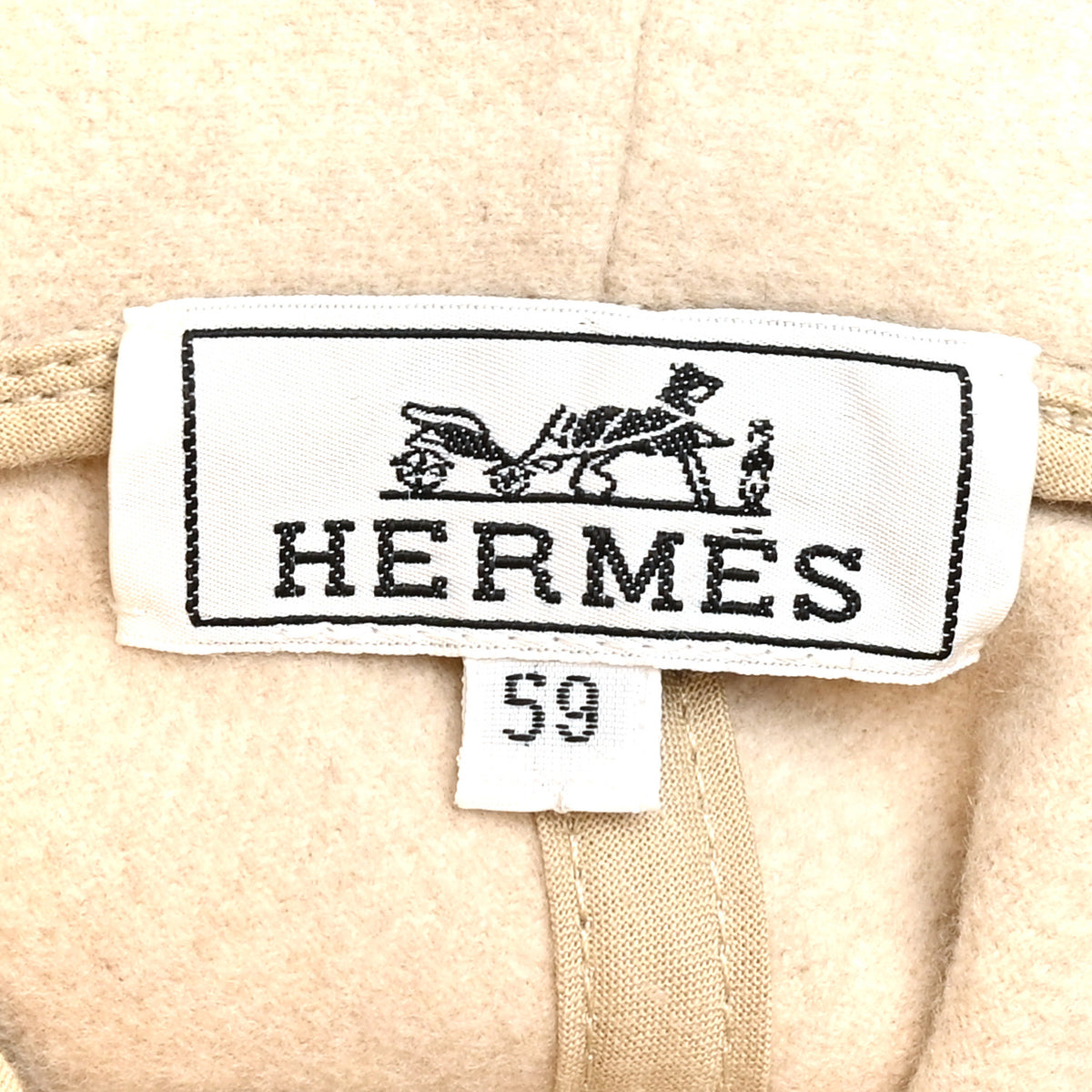 Hermes Wool Cashmere Harper H Point Avalon Bucket Hat 59 Corde Ecru 10 of 10
