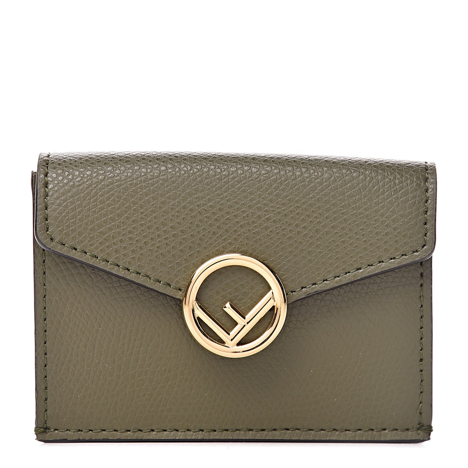 Fendi Vitello Cruise F is Fendi Micro Tri-Fold Envelope Wallet Asparago 1 of 8