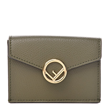 Fendi Vitello Cruise F is Fendi Micro Tri-Fold Envelope Wallet Asparago 1 of 8