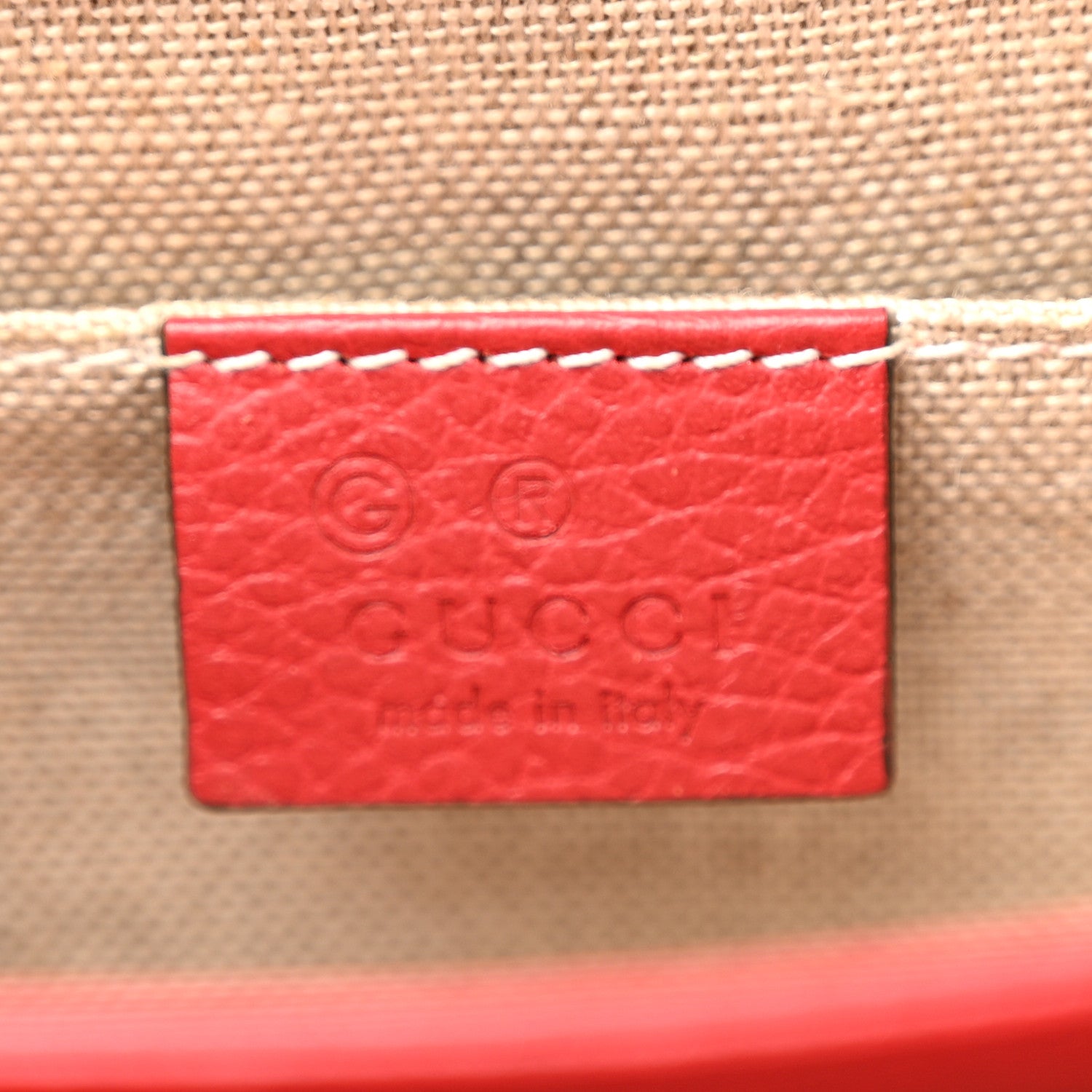 Gucci Dollar Calfskin Small Interlocking G Shoulder Bag Red 7 of 14