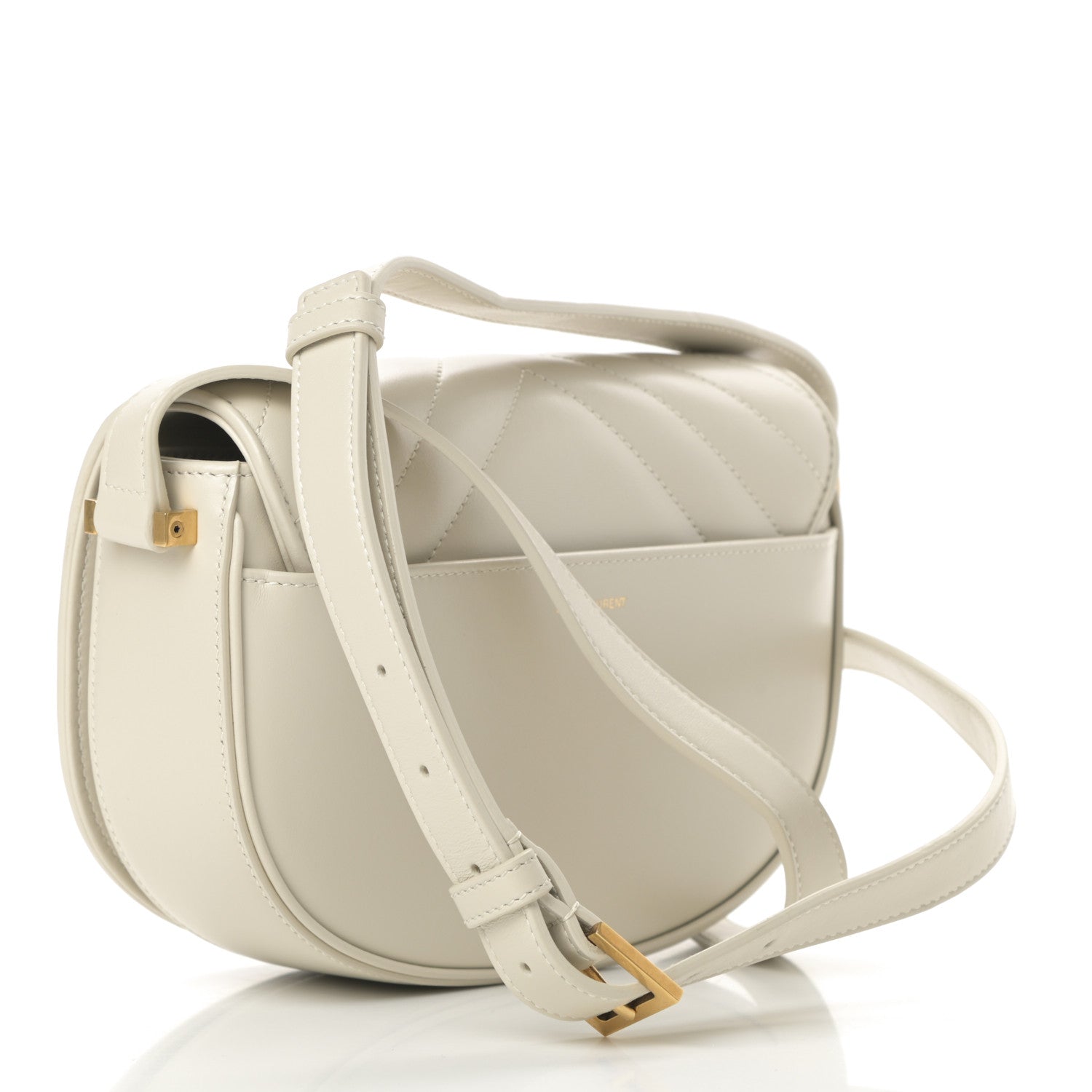 Saint Laurent Calfskin Y Quilted Small Joan Satchel Blanc Vintage 3 of 10