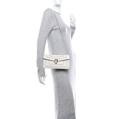 Bulgari Calfskin Serpenti Forever Shoulder Bag White 2 of 12