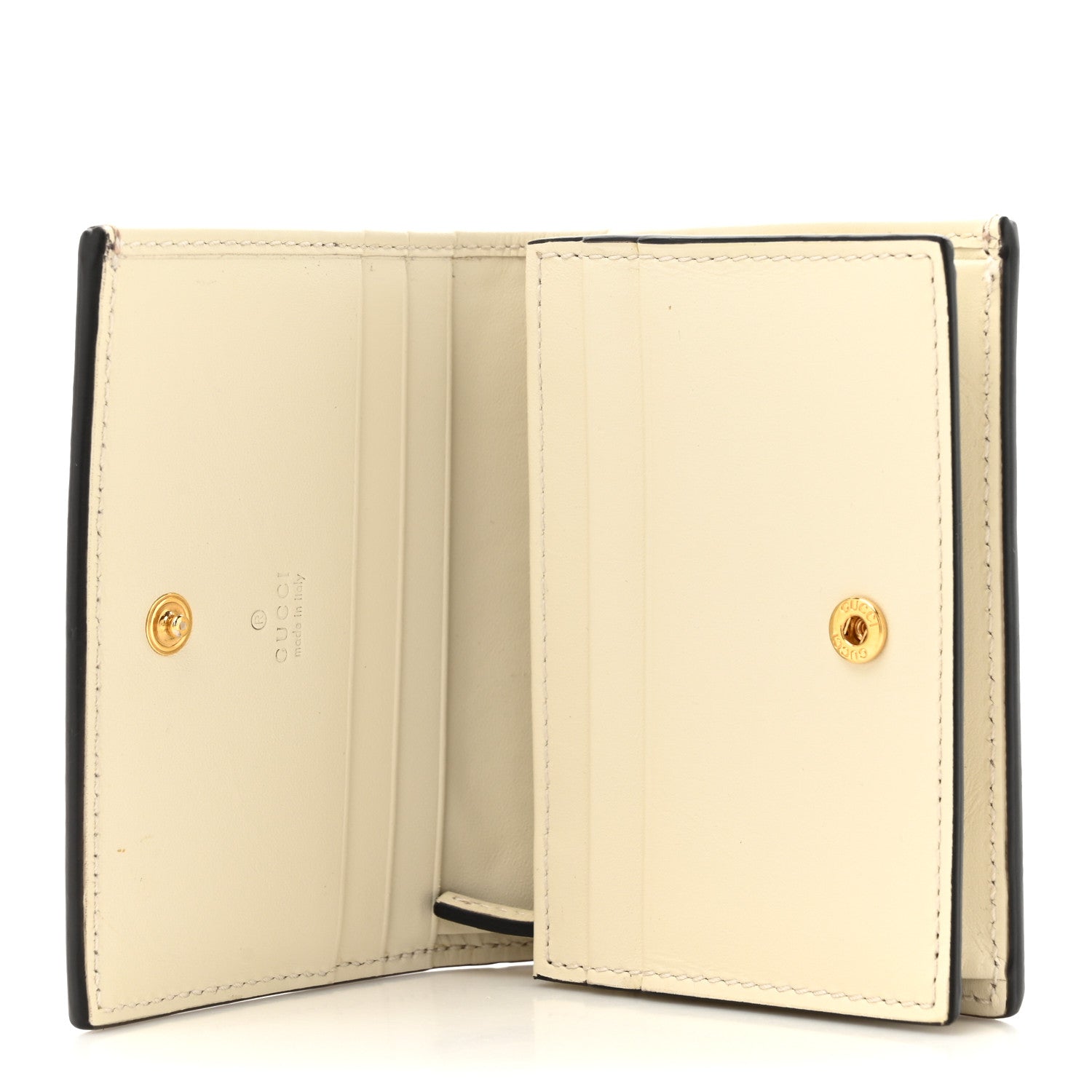 Gucci GG Supreme Monogram Les Pommes Card Case Wallet Beige Multicolor Mystic White 5 of 12