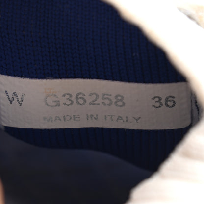 Chanel Fabric Suede Calfskin Stretch CC Sneakers 36 White Blue 8 of 9