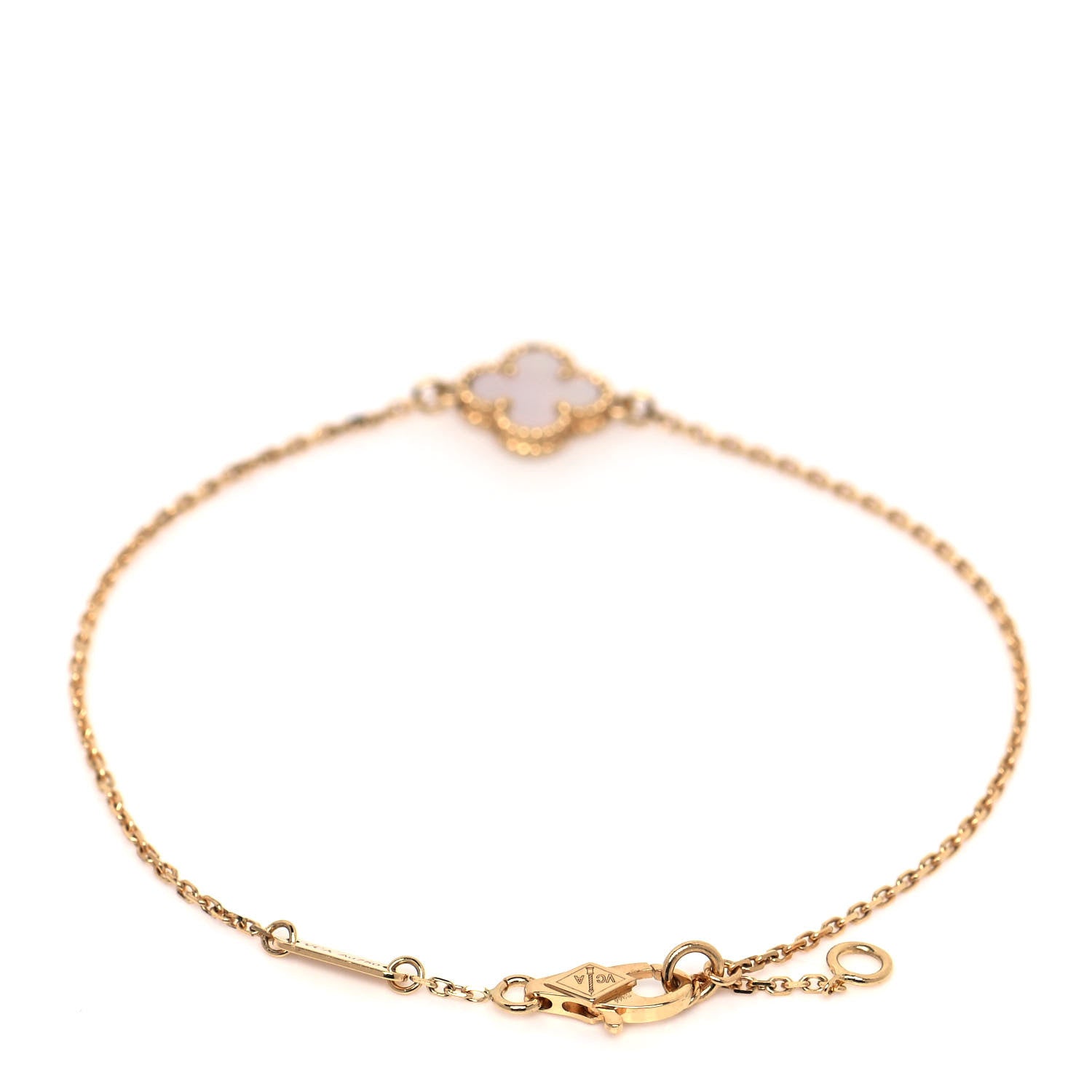 Van Cleef & Arpels 18K Yellow Gold Mother of Pearl Sweet Alhambra Bracelet 3 of 5