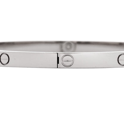 Cartier 18K White Gold Small LOVE Bracelet 17 5 of 8