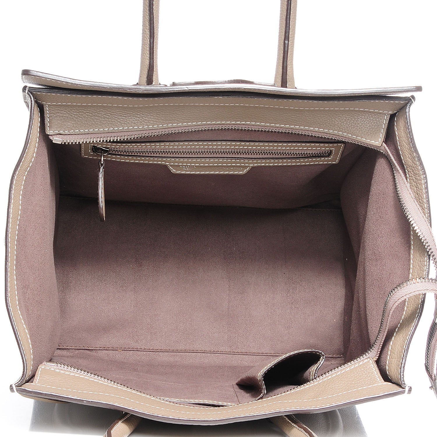 Celine Drummed Calfskin Mini Luggage Souris 7 of 8