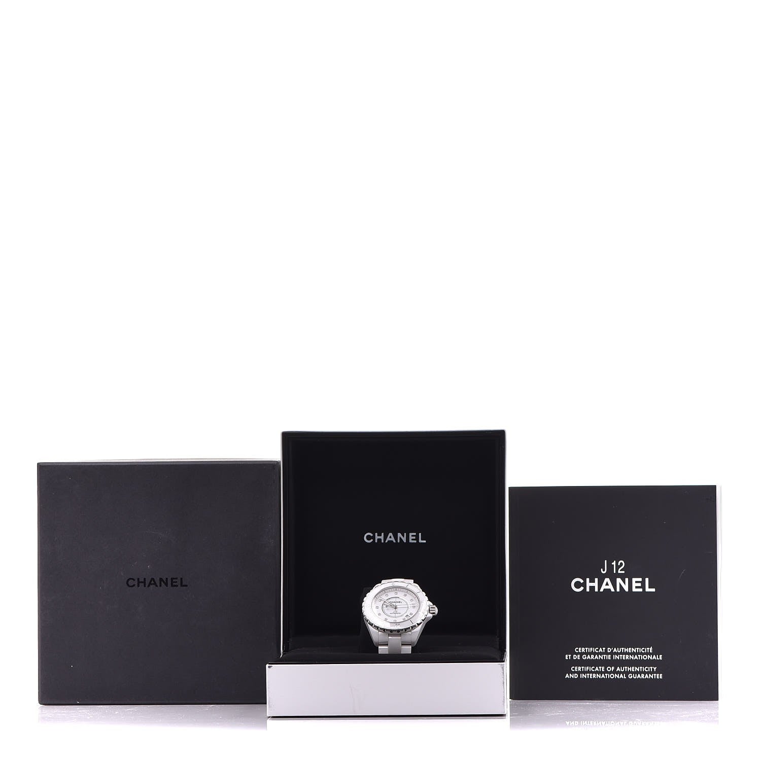 Chanel Stainless Steel Ceramic Diamond 38mm J12 Automatic Watch White 7 of 7