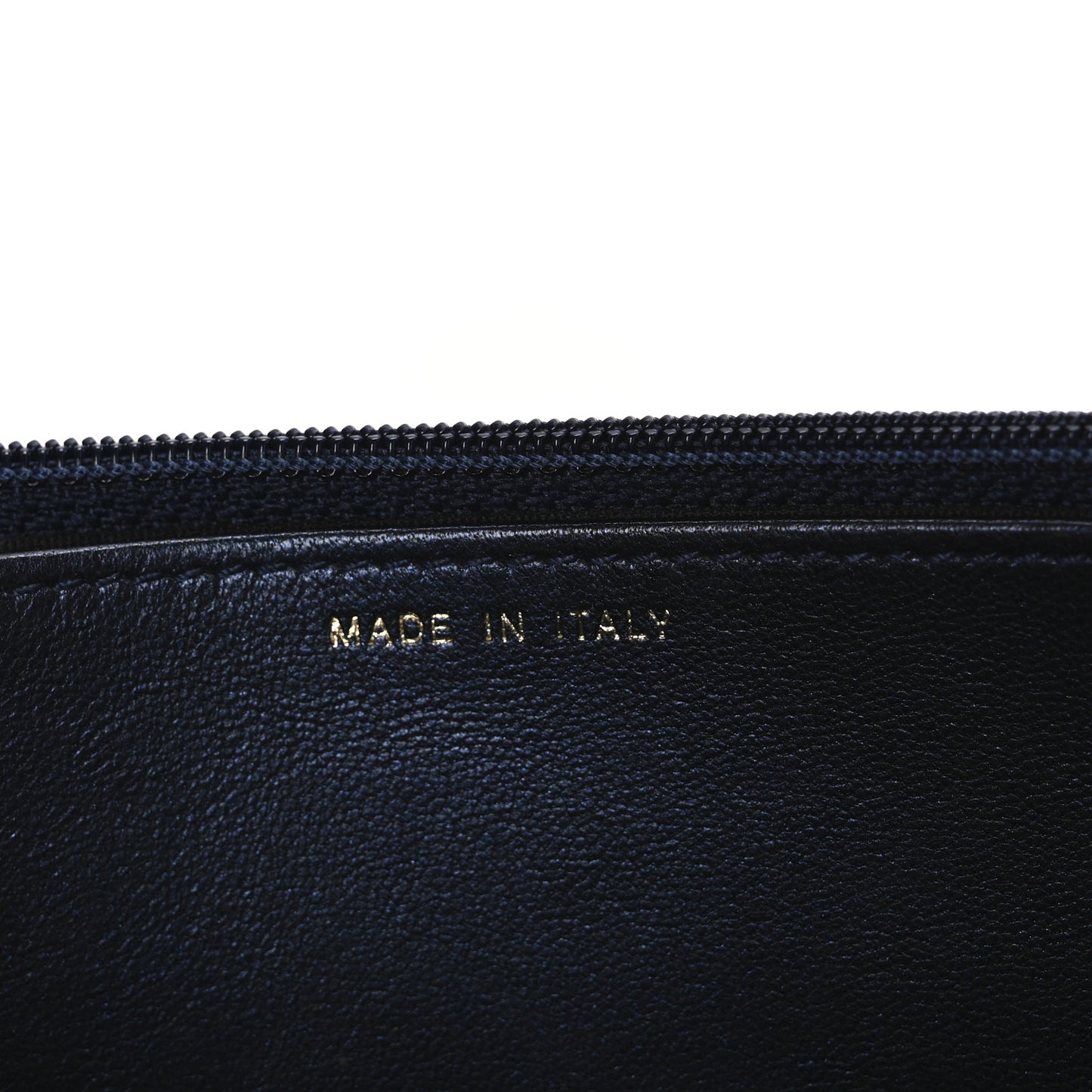 Calfskin Double Stitch Boy Wallet On Chain WOC Navy