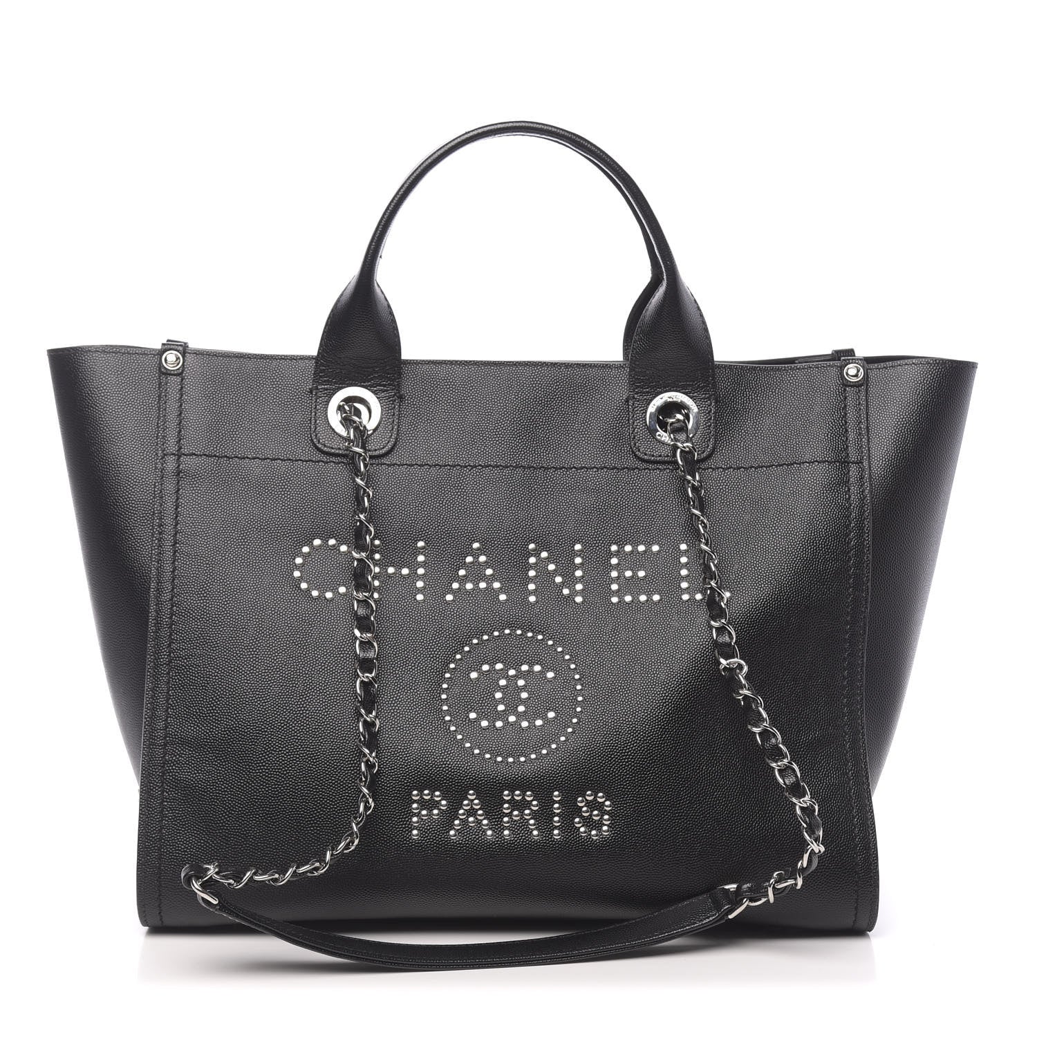Chanel Caviar Small Studded Deauville Tote Black 1 of 13