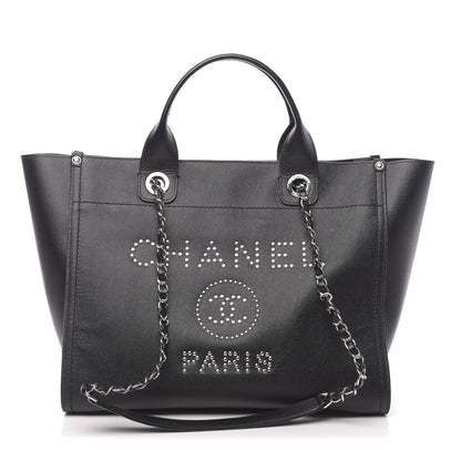 Chanel Caviar Small Studded Deauville Tote Black 1 of 13