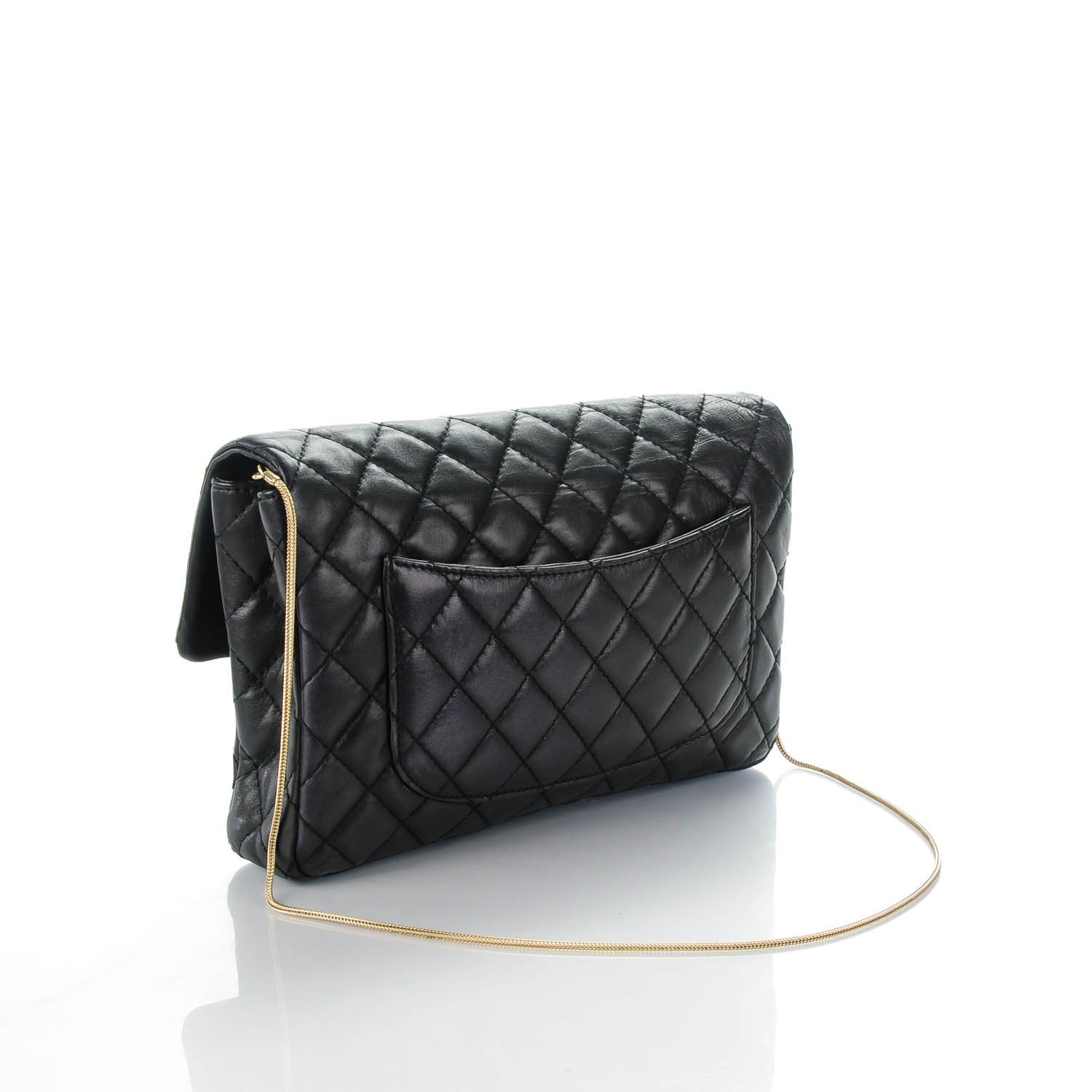 Chanel Lambskin Quilted Snake Chain 2.55 Reissue Flap Black 3 of 7