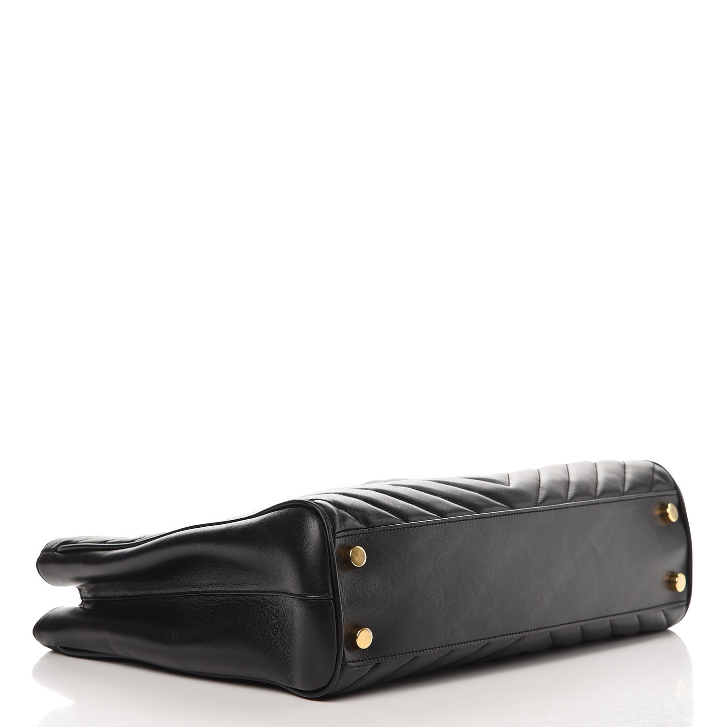 Lambskin Matelasse Chevron Monogram Shopping Bag Black