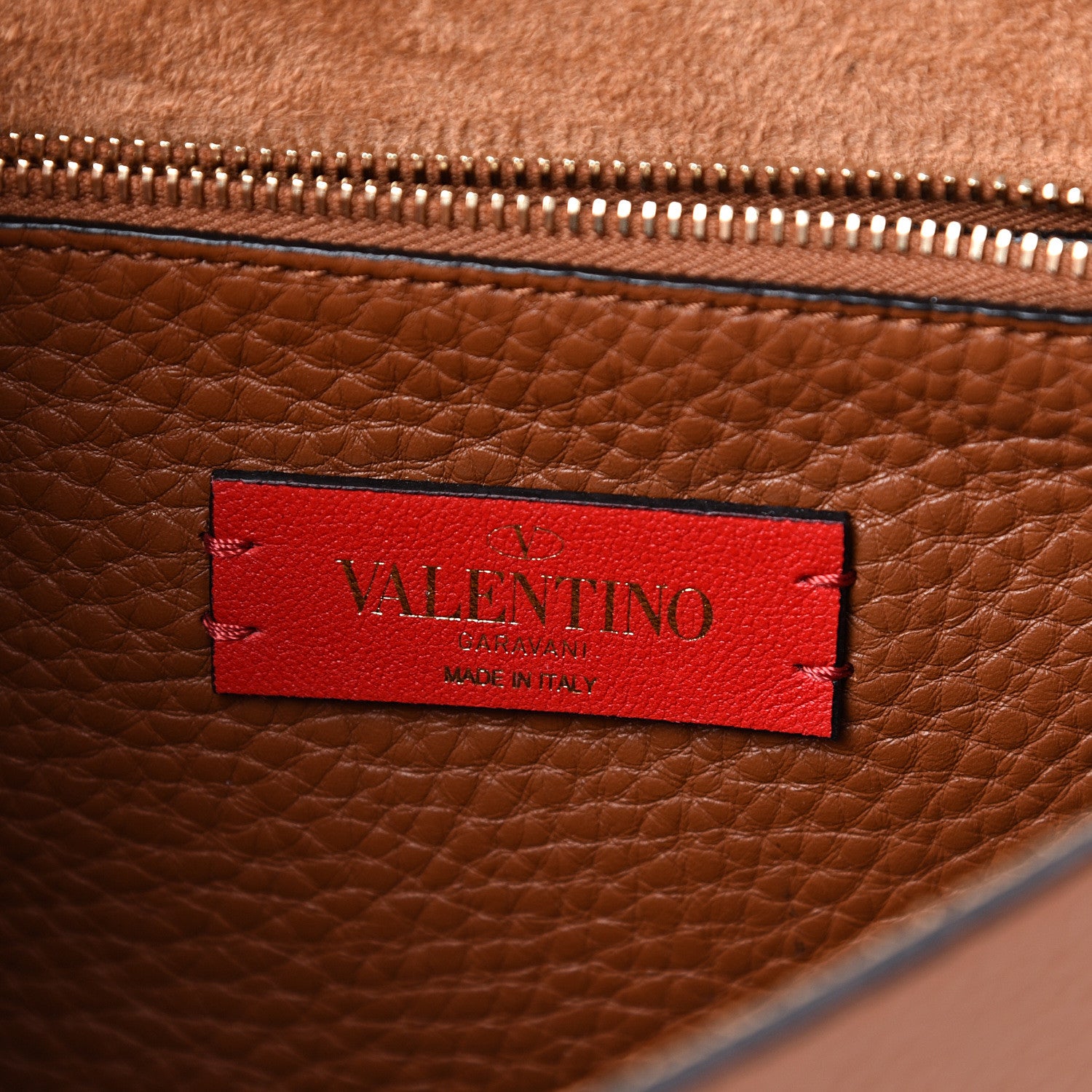 Valentino Garavani Pebbled Calfskin Rockstud Side Slip Crossbody Tan 5 of 8