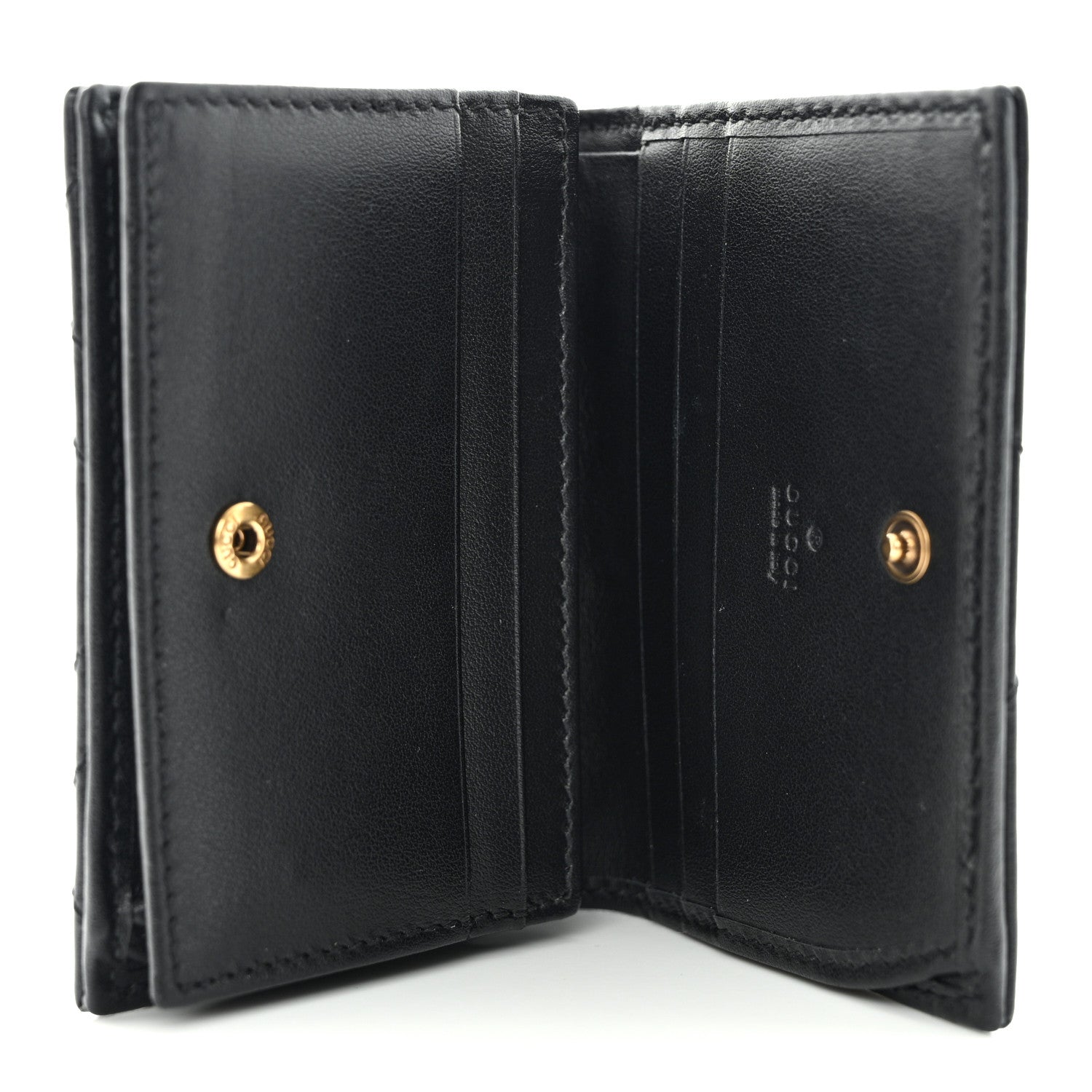 Gucci Calfskin Matelasse GG Marmont Card Case Black 5 of 9