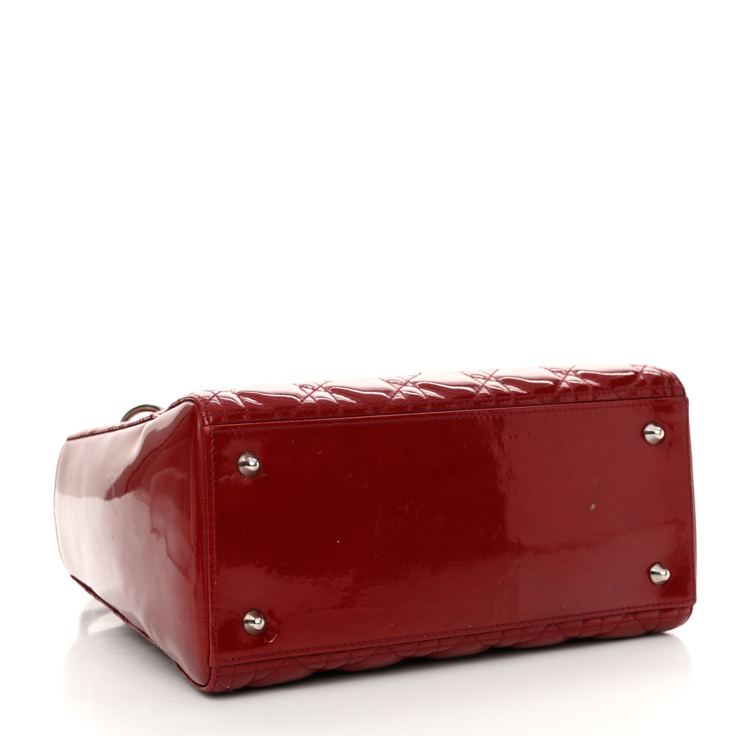 Patent Cannage Medium Lady Dior Red