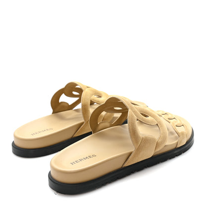 Hermes Suede Goatskin Extra Sandals 36 Beige Argile 5 of 10