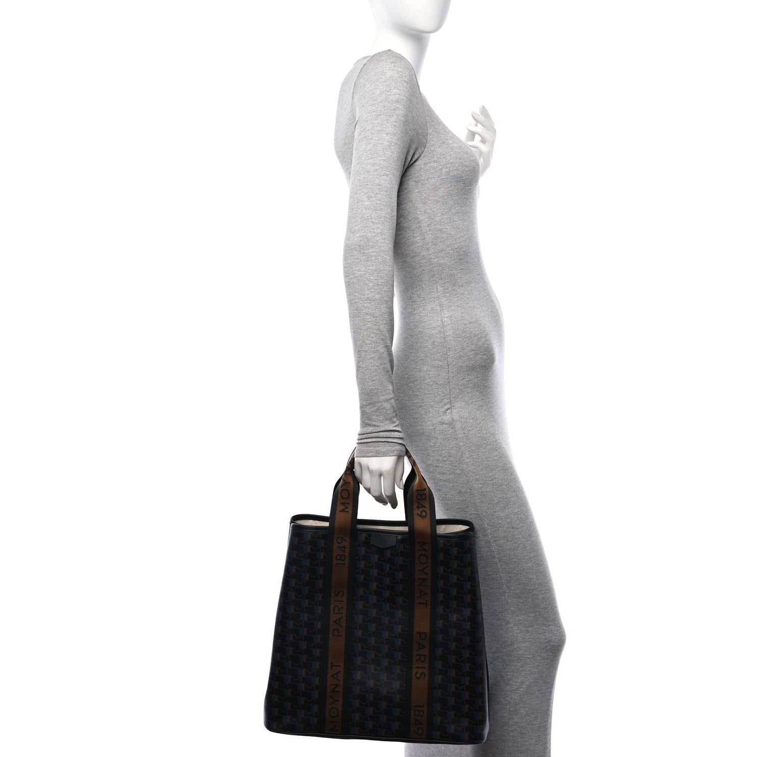 Moynat Canvas 1920 M Monogram Tote Black Brown 2 of 10