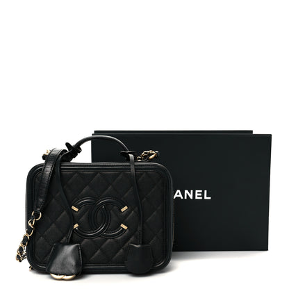 Chanel Caviar Quilted Medium CC Filigree Vanity Case Black 11 of 11