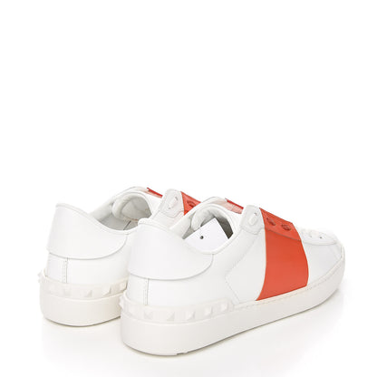 Valentino Garavani Calfskin Mens Rockstud Open Sneakers 40 White Goldfish 4 of 9