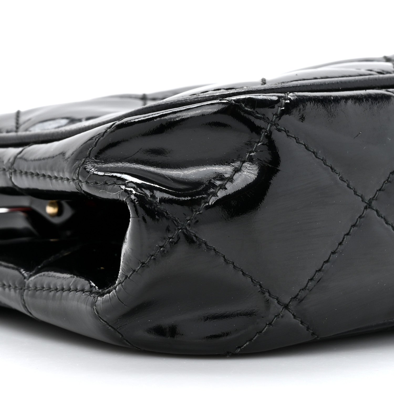 Chanel Patent Quilted Resin Frame Clutch Flap With Chain Black 10 of 14