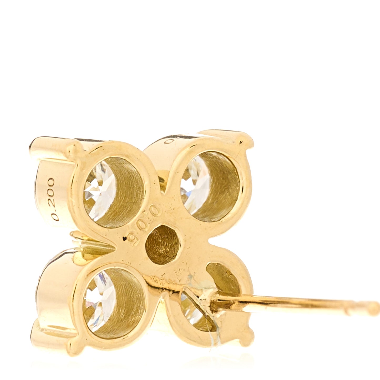 18K Yellow Gold Diamond 1.66ctw Flower Stud Earrings