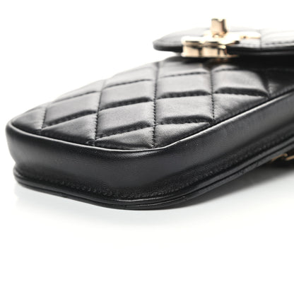 Chanel Lambskin Quilted CC Phone Holder Black 11 of 12