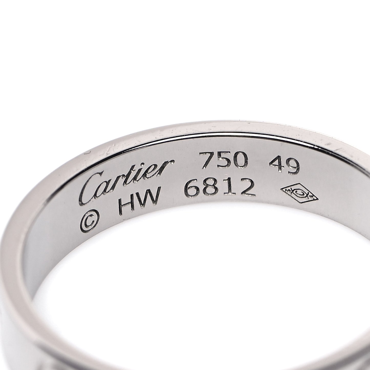 18K White Gold 3.5mm LOVE Wedding Band Ring 49 4.75