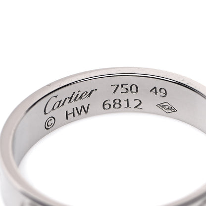Cartier 18K White Gold 3.5mm LOVE Wedding Band Ring 49 4.75 4 of 4