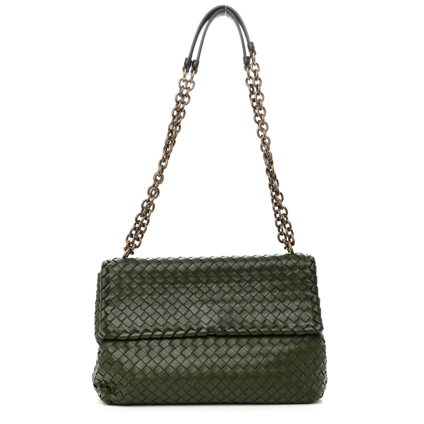 Nappa Intrecciato Medium Olimpia Bag Moss