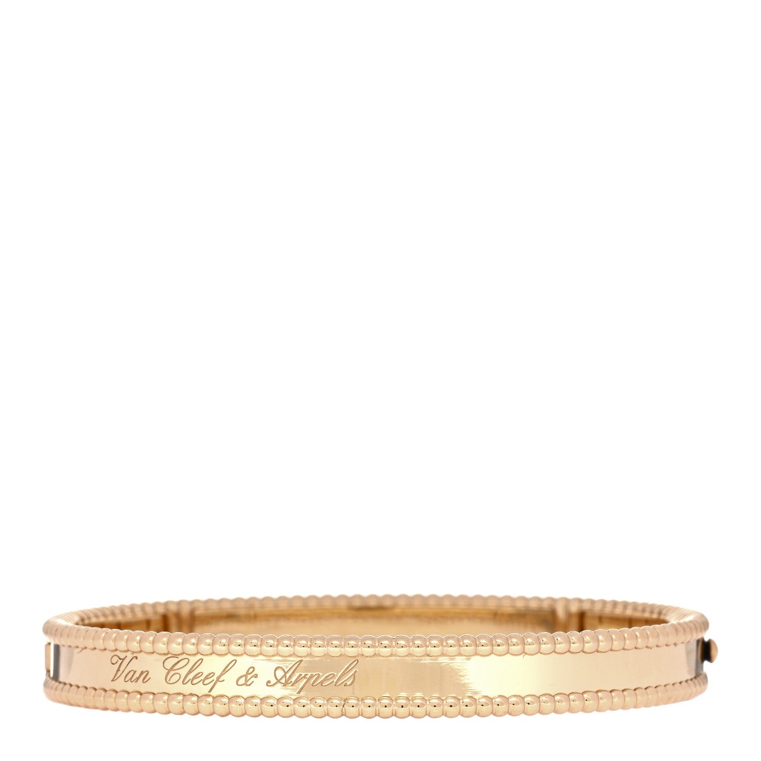 Van Cleef & Arpels 18K Yellow Gold Perlee Signature Bangle Bracelet L 1 of 4