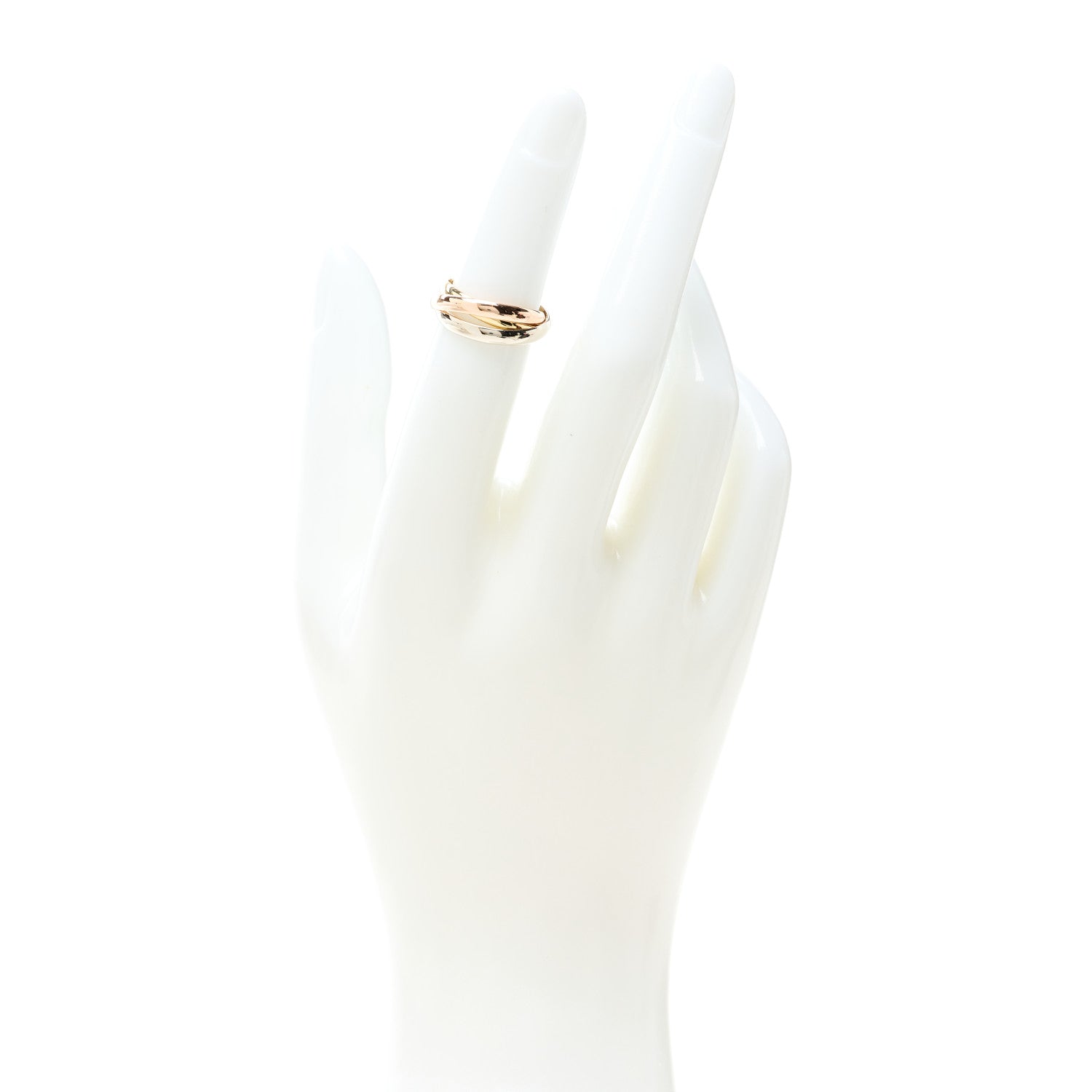 Cartier 18K Pink Yellow White Gold Small Trinity Ring 47 4 2 of 9