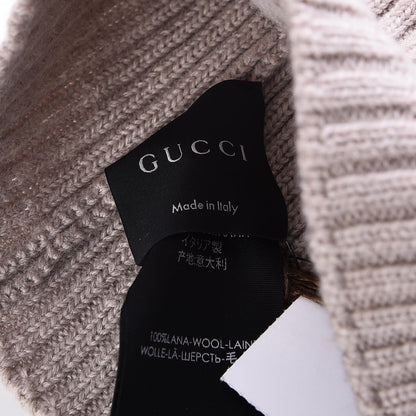 Gucci Wool Tricot Interlocking G Sirio Beanie Hat Grey 5 of 5