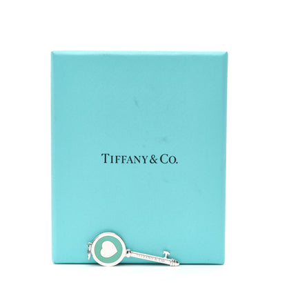 Tiffany Sterling Silver Enamel Heart Key Pendant Blue 4 of 4