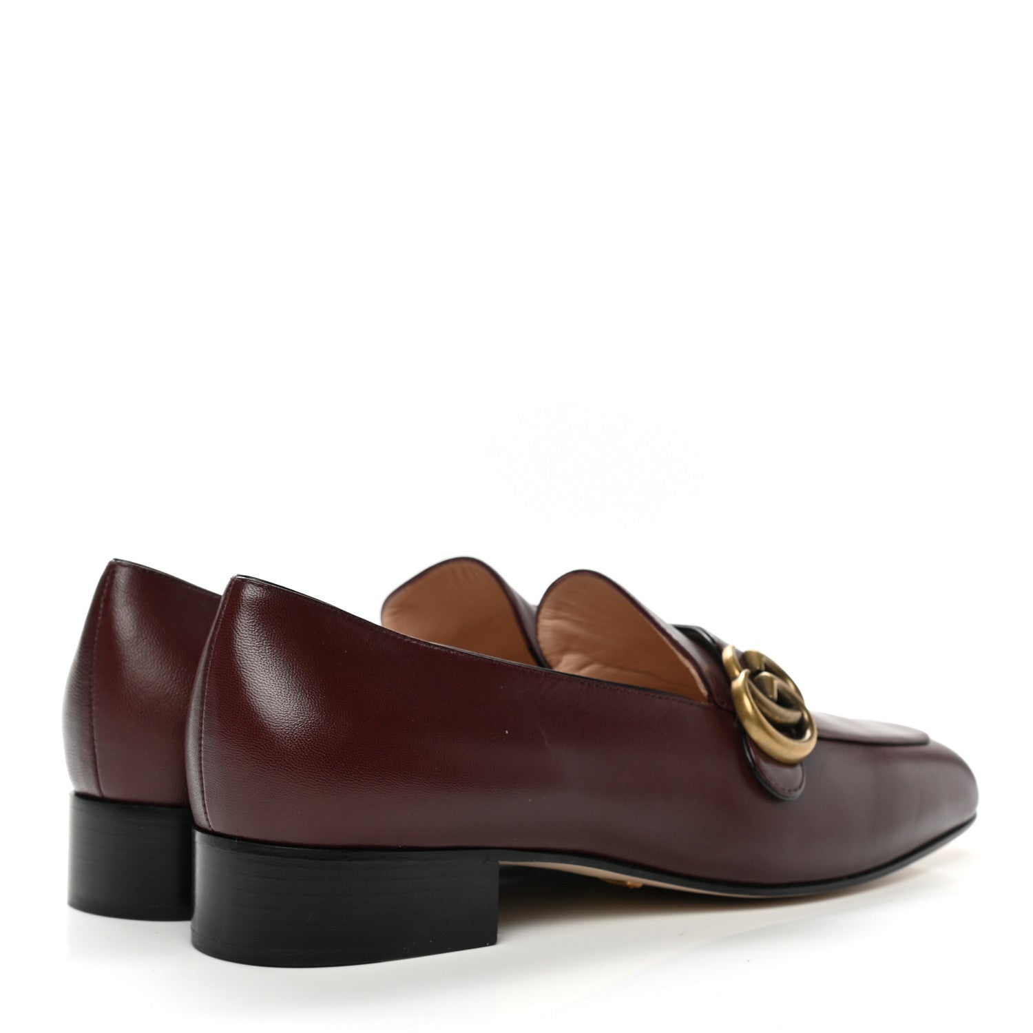 Gucci Malaga Kid Womens GG Marmont Loafers 40.5 Vintage Bordeaux 4 of 9