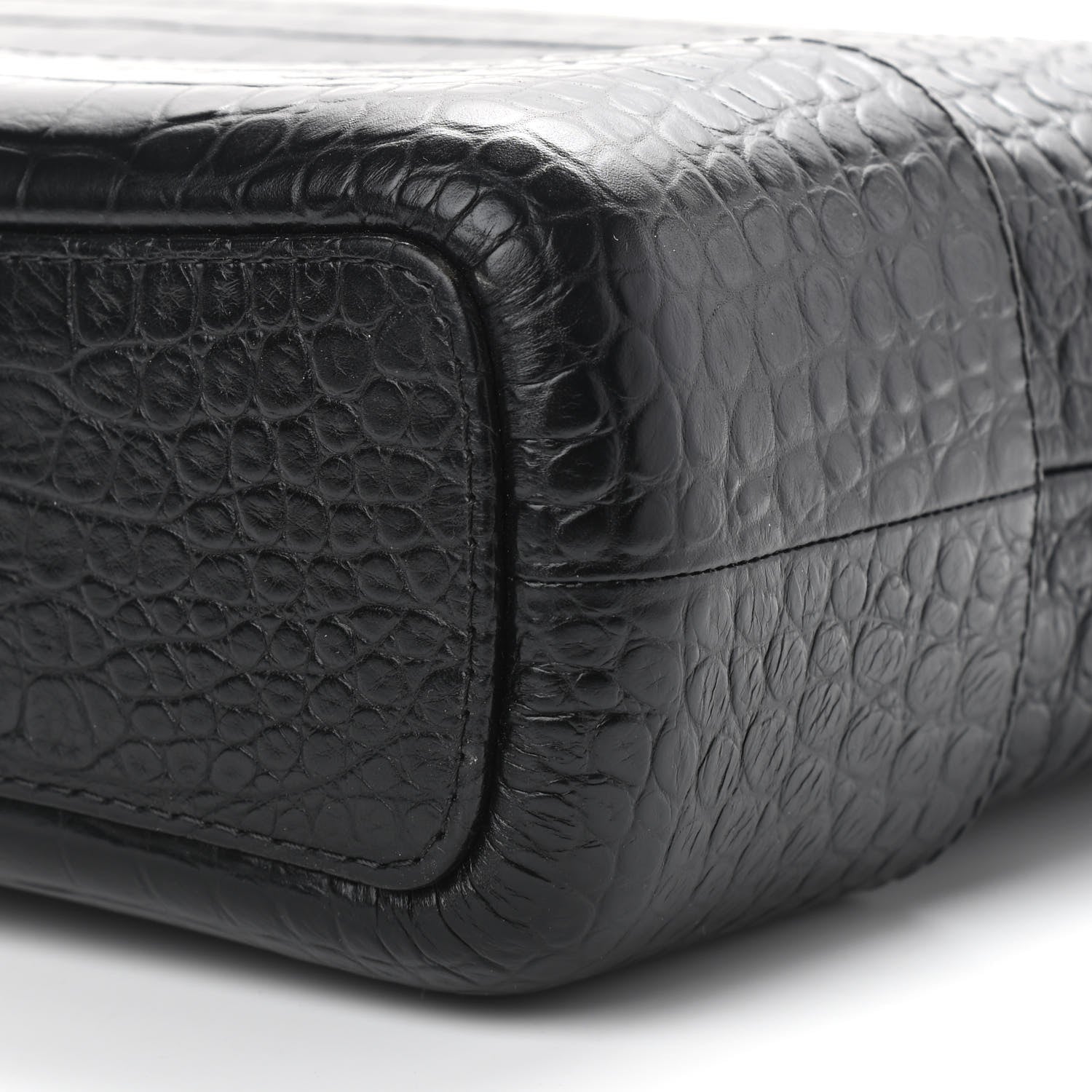 Chanel Crocodile Embossed Calfskin Medium Gabrielle Cocodile Hobo Black 10 of 14