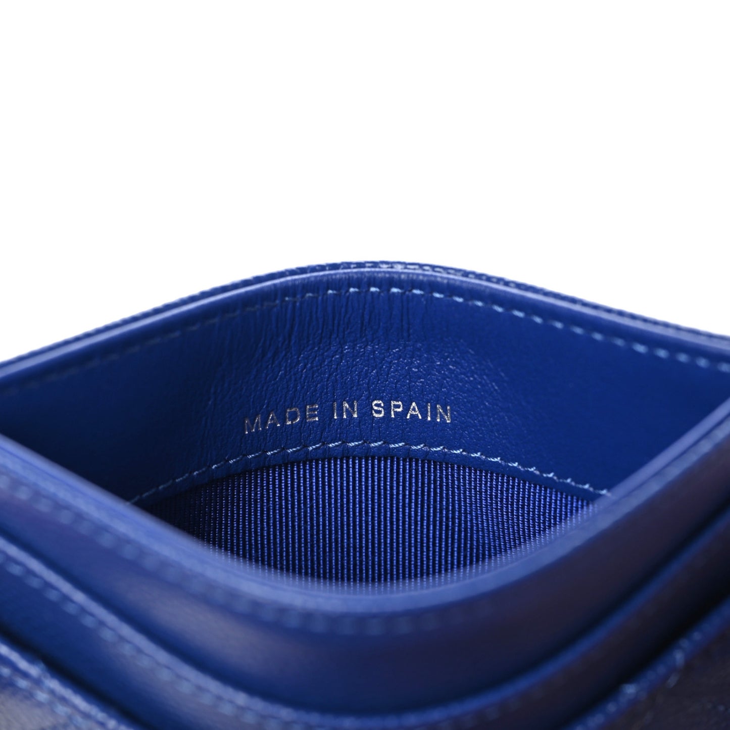 Caviar Quilted Card Holder Blue