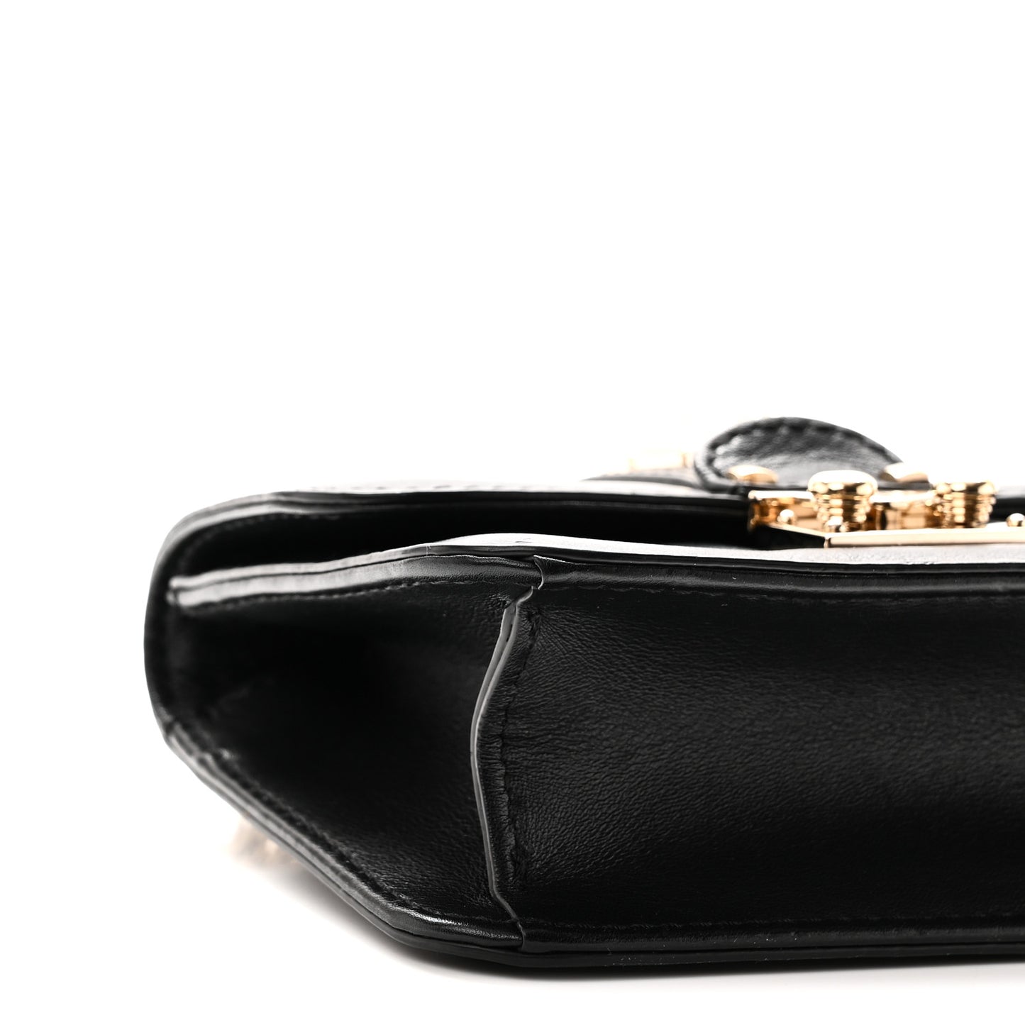 Vitello Mini Glam Lock Rockstud Flap Black