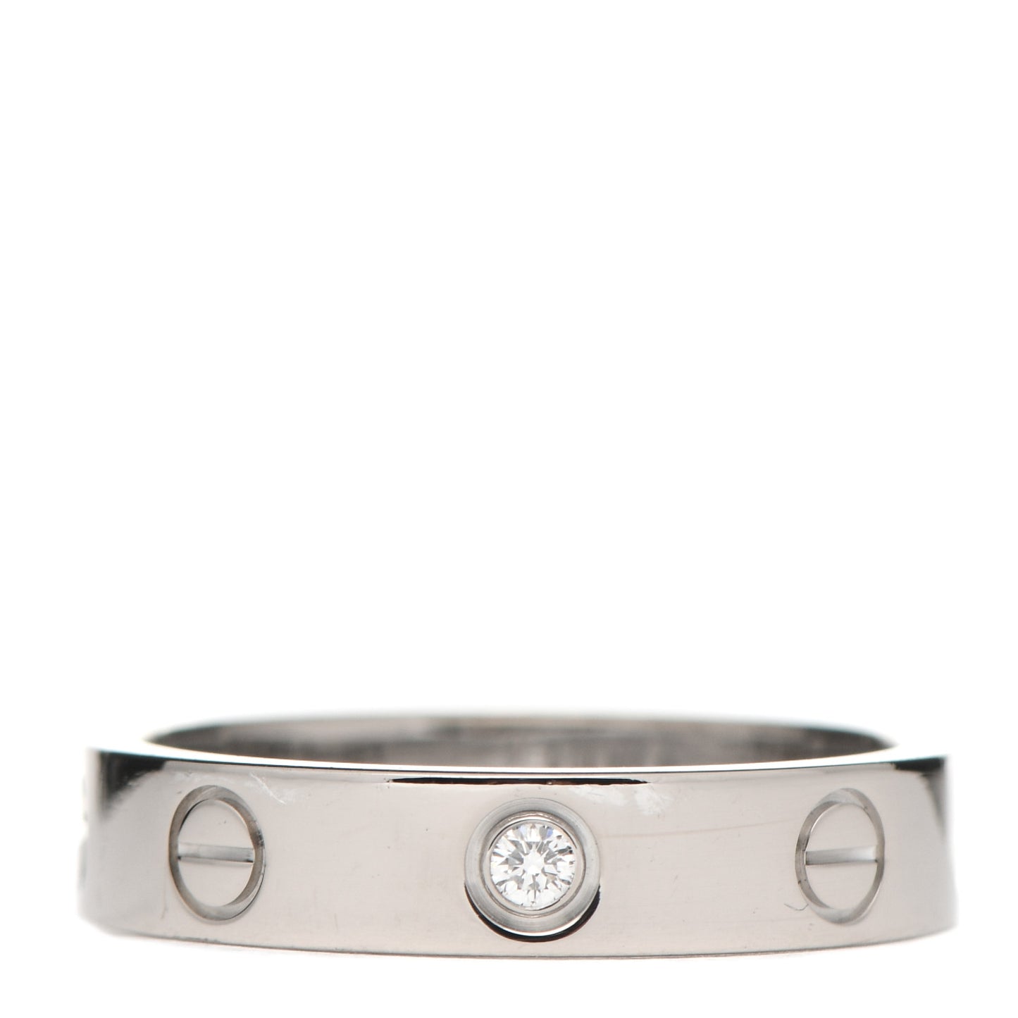 18K White Gold Diamond 4mm LOVE Wedding Band Ring 51 5.75