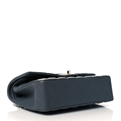 Chanel Lambskin Quilted Medium Double Flap Dark Grey 3 of 10