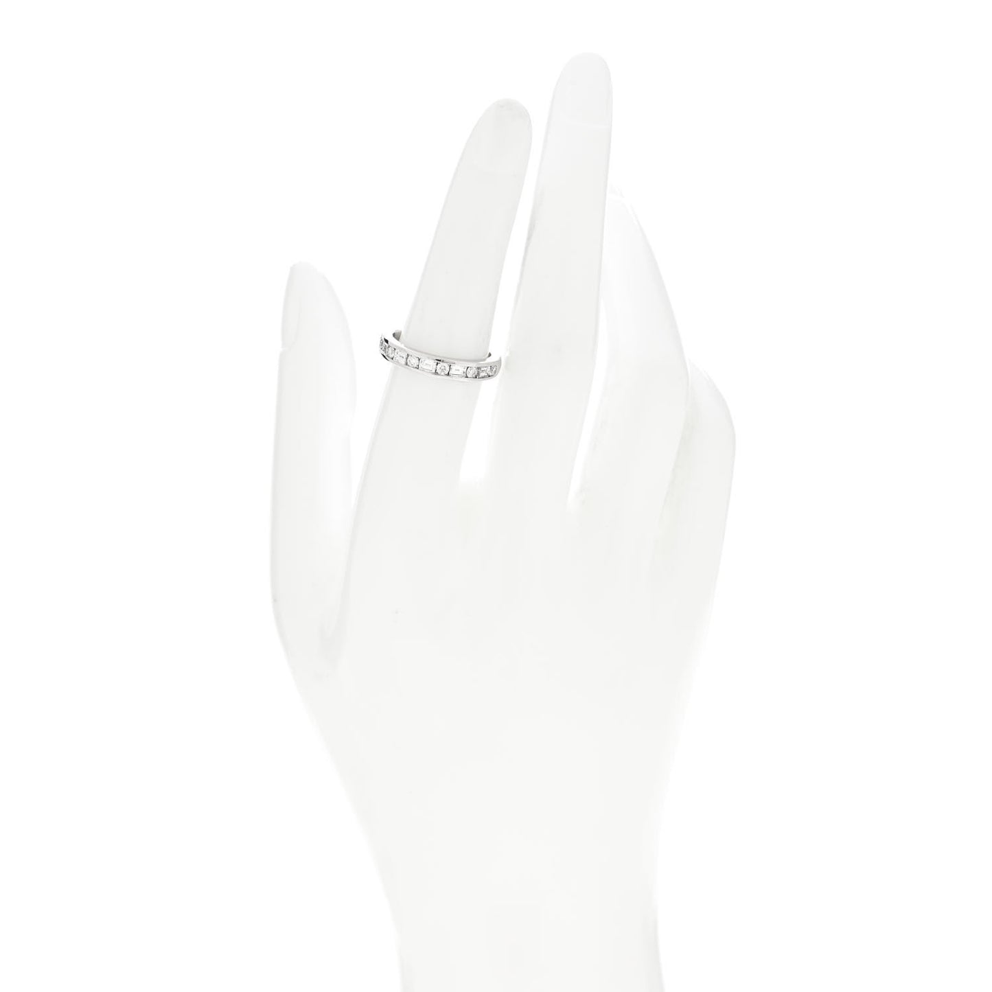 Platinum Round Baguette Diamond 3mm Channel-Set Wedding Band Ring 53 6.25