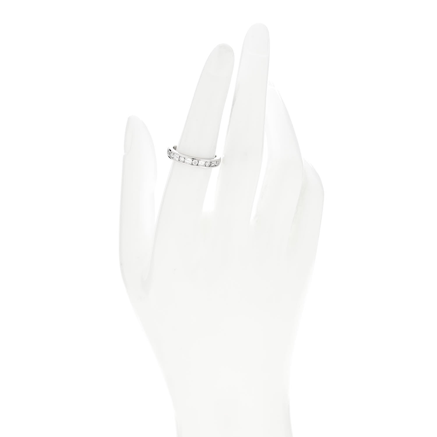 Tiffany Platinum Round Baguette Diamond 3mm Channel-Set Wedding Band Ring 53 6.25 2 of 5