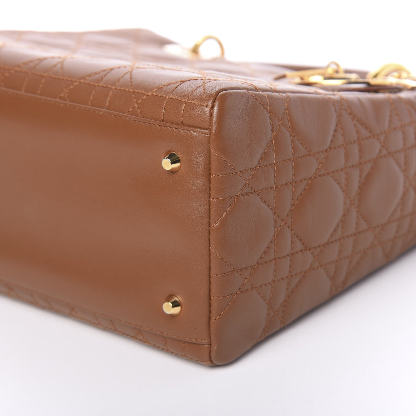 Lambskin Cannage Medium Lady Dior Tan